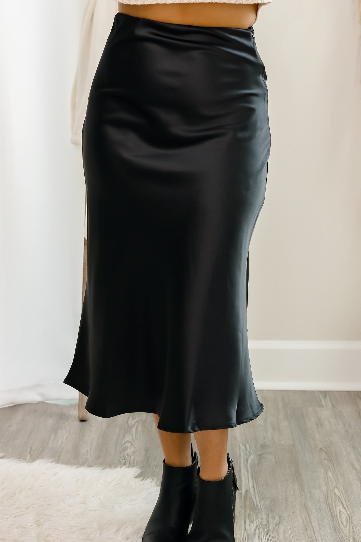 Ellie silk midi outlet skirt