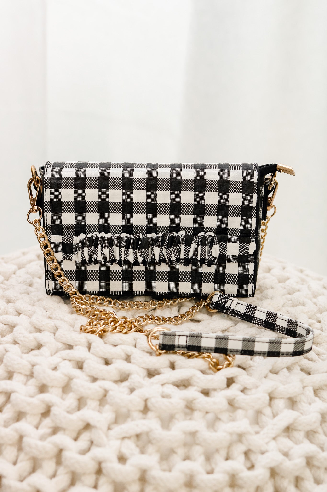 Black and white checkered crossbody new arrivals