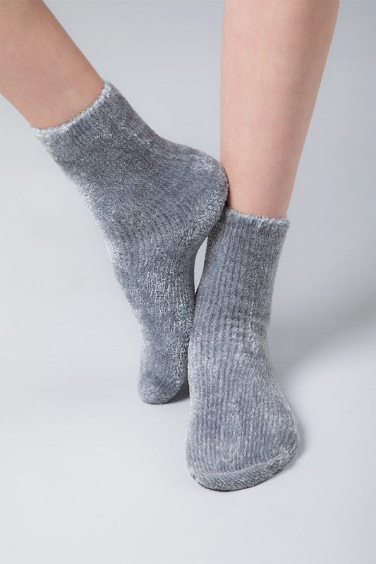 Chenille Socks (grey)