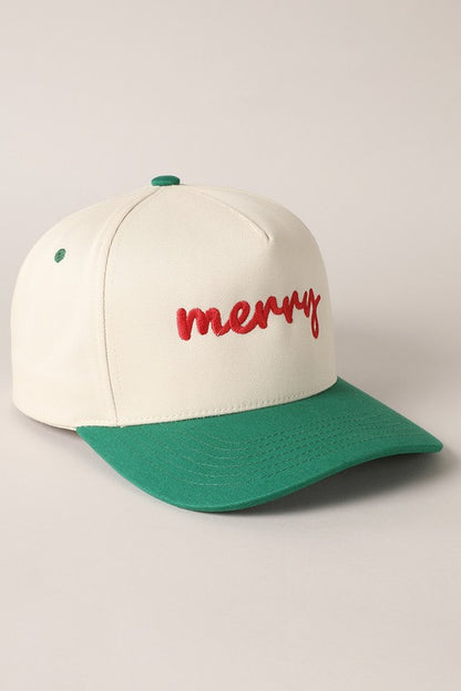 Merry Embroidered Baseball Cap