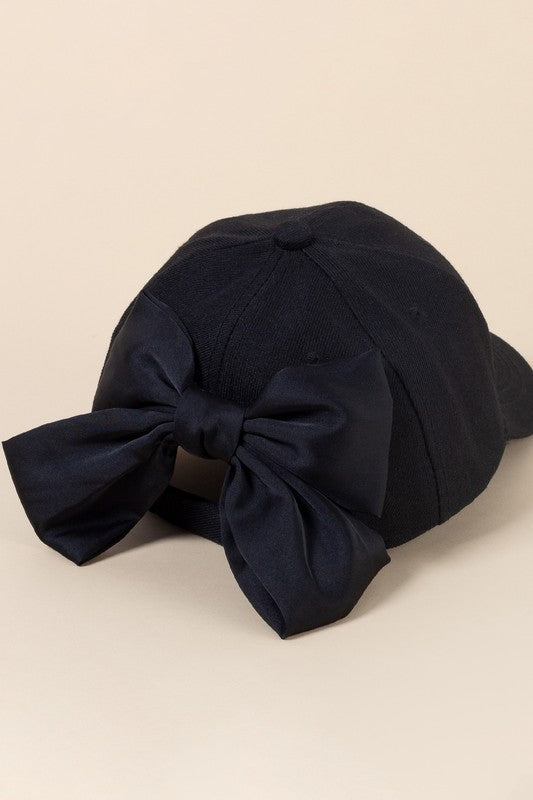 Bow Ribbon Baseball Cap (black)