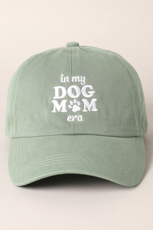 In My Dog Mom Era Embroidered Baseball Cap (sage)