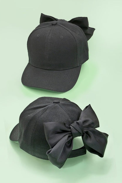 Bow Ribbon Baseball Cap (black)