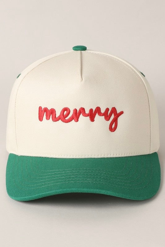 Merry Embroidered Baseball Cap