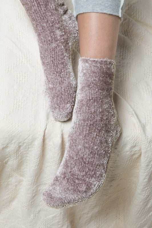 Chenille Socks (mauve)