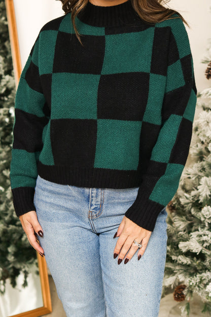 Mountain Getaway Checkered Sweater