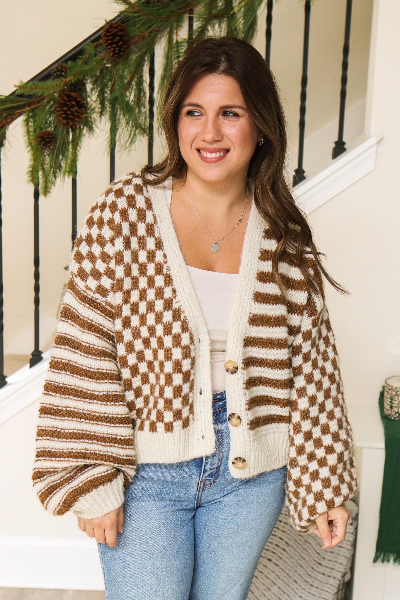 Fireside Checkered Cardigan