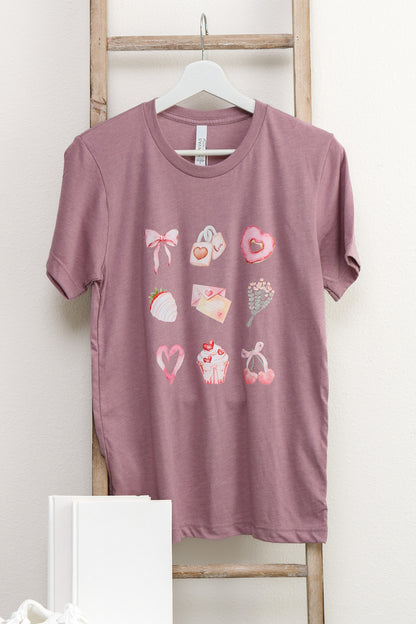 Sweet Love Short Sleeve Graphic Tee (orchid)