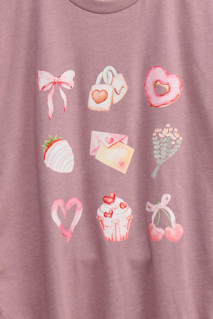 Sweet Love Short Sleeve Graphic Tee (orchid)