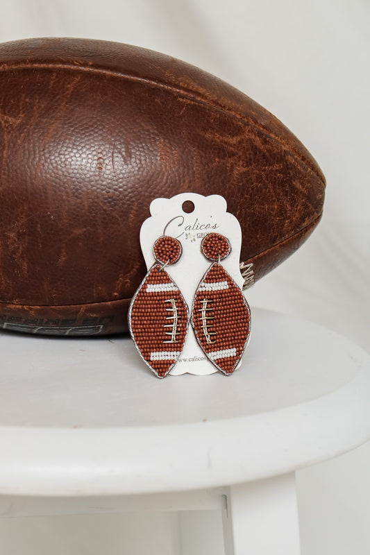 Football Beaded Earrings