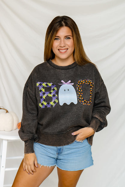 BOO Stitched Graphic Pullover