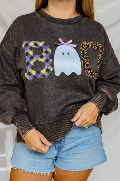 BOO Stitched Graphic Pullover