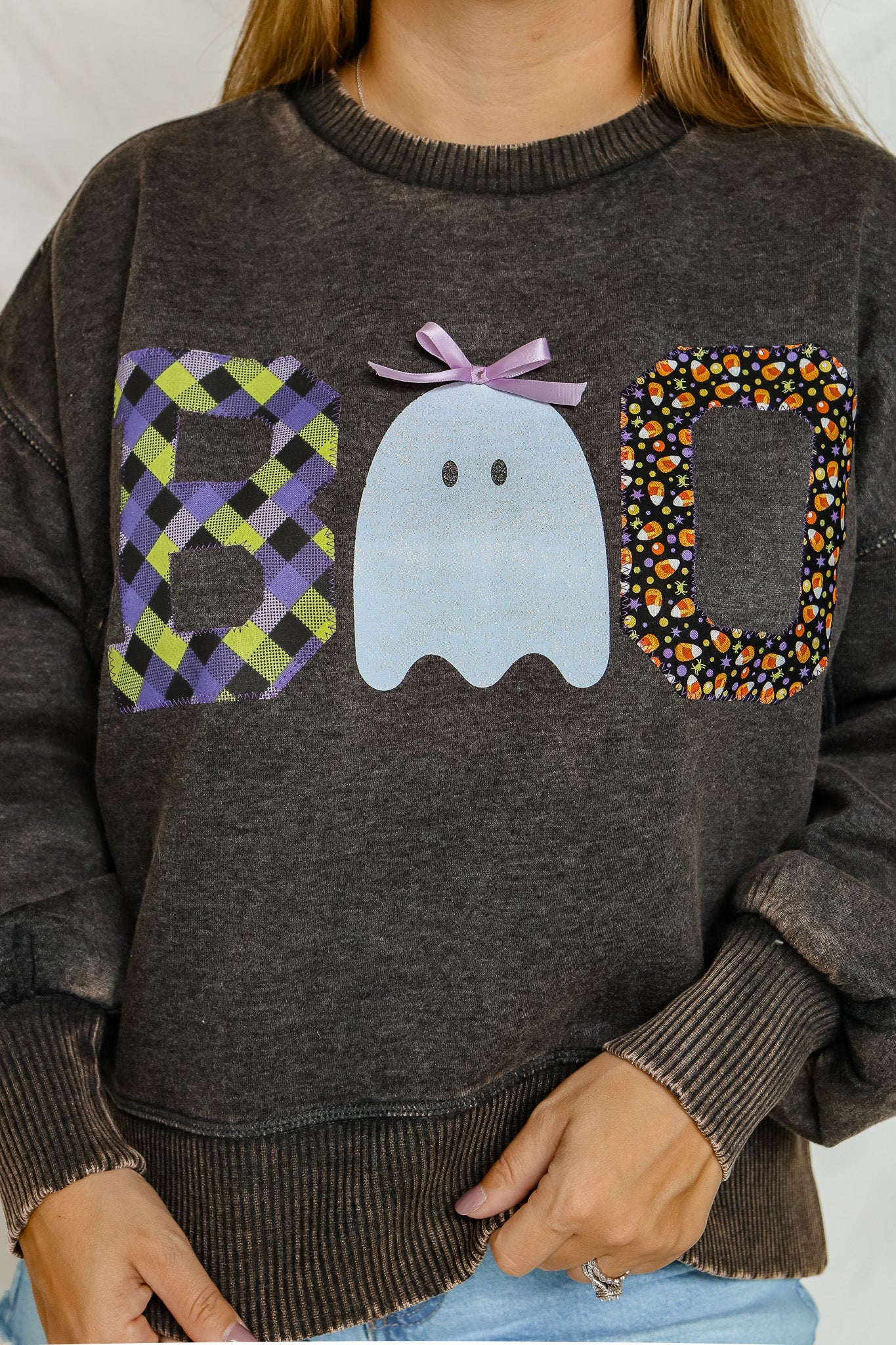 BOO Stitched Graphic Pullover