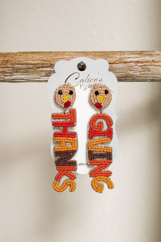 Thanksgiving Beaded Earrings