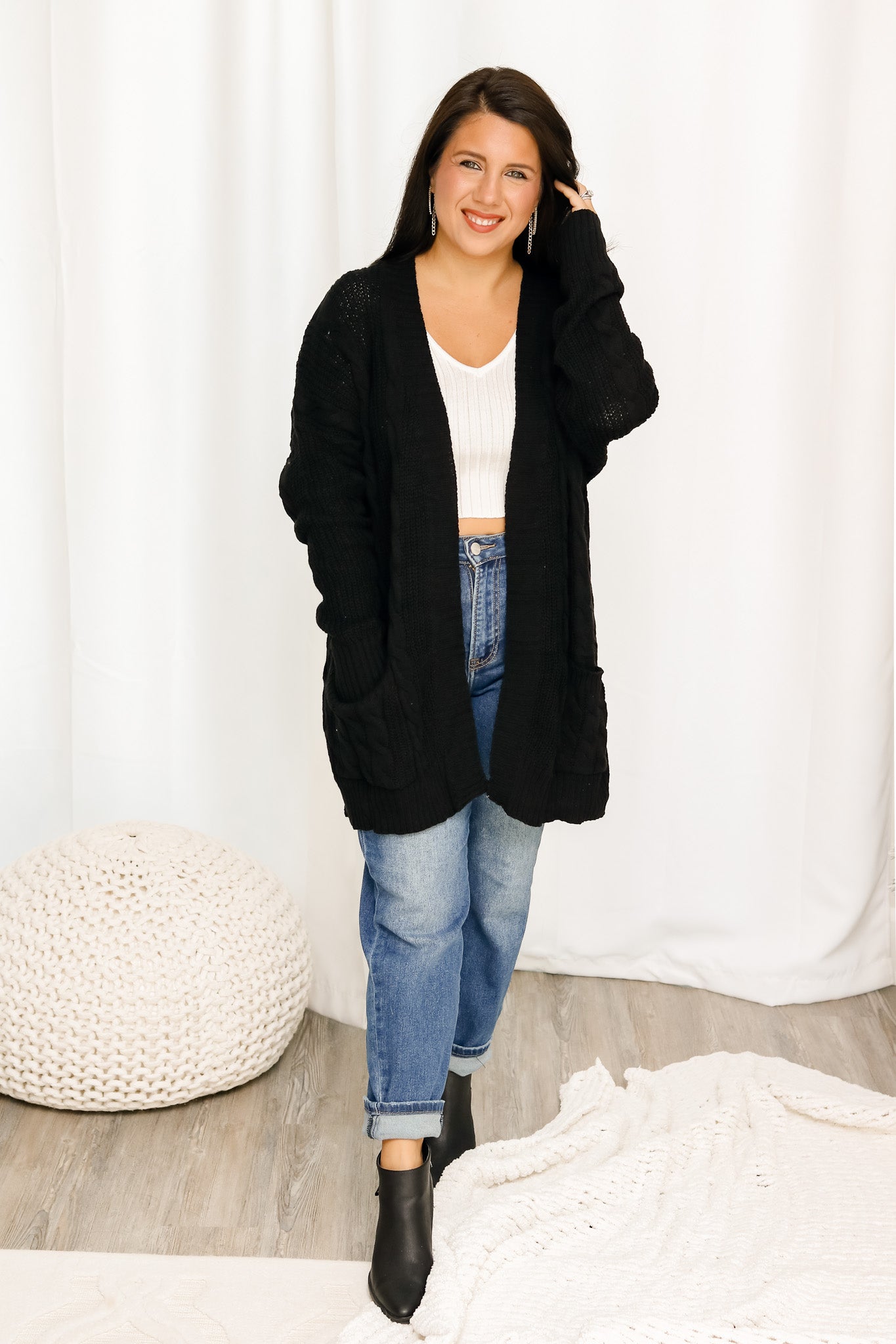 Thick on sale black cardigan